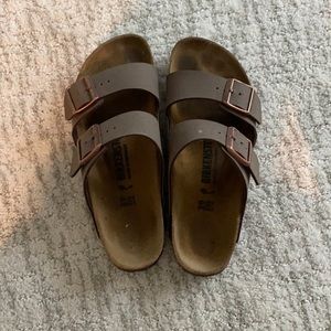 women’s two strap birkenstock (mocha colored)